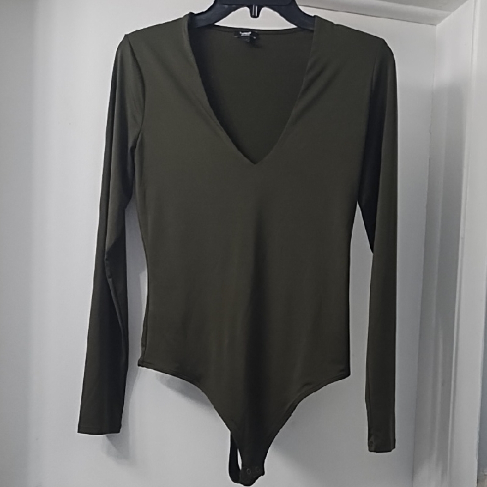 Olive Green Long Sleeve Bodysuit